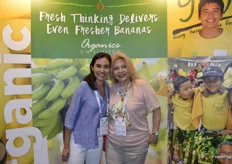 Daniela Velazquez De Leon and Gloria Smith with Organics Unlimited are at IFPA to discuss the company's organic banana program.